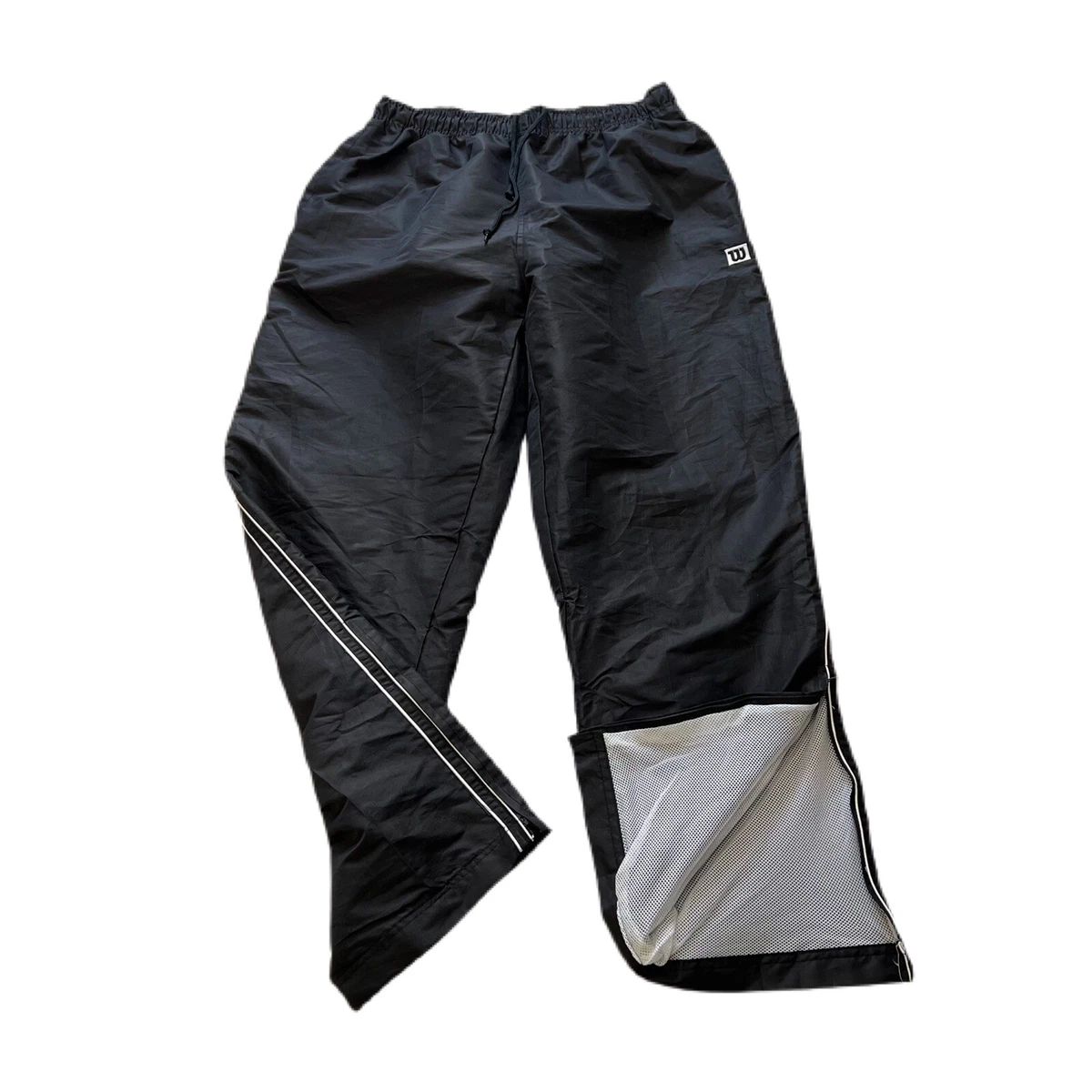 Vintage Wilson Mens Sz L Fully Lined Windbreaker Pants Black Pocket Leg Zip  | eBay