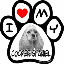 5.5" by 5.5" Car Magnet Picture Paw, Cocker Spaniel