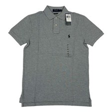 Polo Ralph Lauren Short Sleeve Custom Slim Fit Polo Shirt - Grey Heather - Sz: S