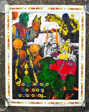 Vtg 1977 Star Wars Craft Master Art Poster Mos Eisley Cantina Aliens COMPLETED 1