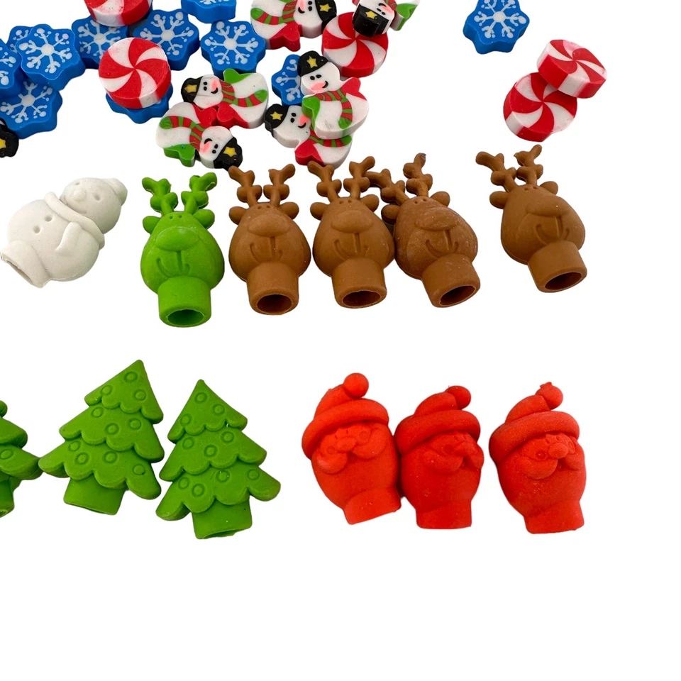 Праздничный карандаш верхний ластики рождественские елки Санта олень снеговиков 119 штук a c - Изображение 4 из 4