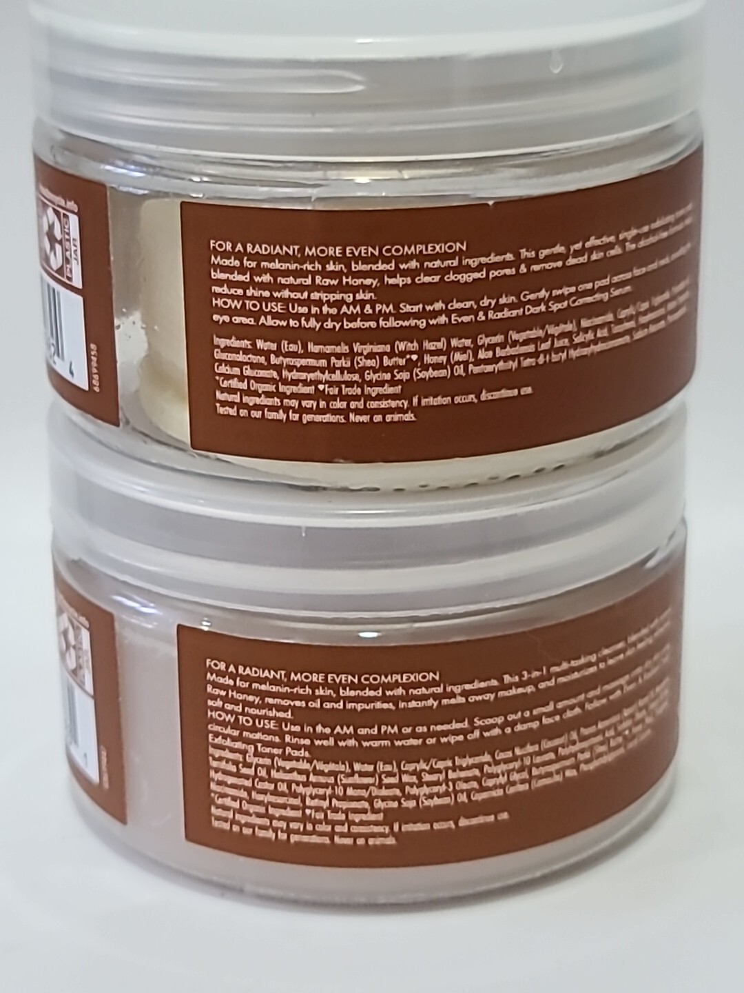 SheaMoisture EVEN & RADIANT • RAW HONEY  Toner Pads - 30 PADS & CLEANSING BALM 