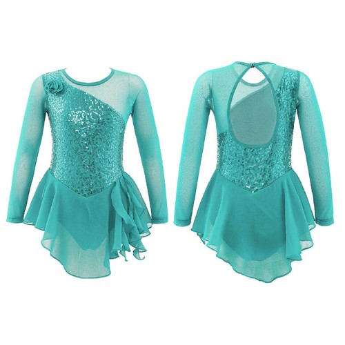 Kids Girls Ballet Dance Leotard Dress Gymnastics Figure Ice Skating Dancewear - Picture 32 of 74