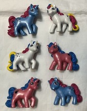 Vintage 1987 Hasbro G1 My Little Pony Unicorn PVC 6 Figure Set Lot MLP bully
