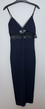 BNWT Missguided Navy Blue Lace Panelled Dress Size 8