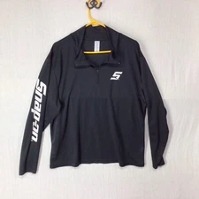 Snap On Tools Men’s Large 1/4 Zip Long Sleeve Spell Out Black Pull Over