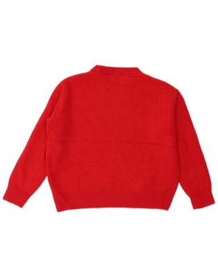 Zara Womens Crop Crew Neck Jumper Sweater UK 14 Medium Red