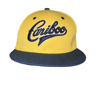 Cariboo Brewing Hat Snapback Retro Canadian Beer Promo Yellow Navy New BC PWB