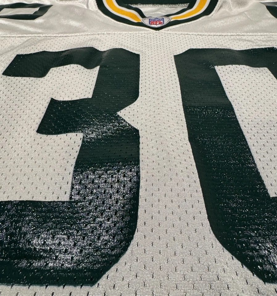 正品复古 Reebok NFL 绿湾包装工 John Kuhn Pro Cut 足球球衣 — 第 4/4 张图片