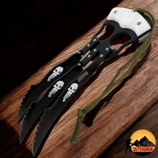 10" Black Hunting ZOMBIE CLAW Blade FANTASY Knife COMBAT Cosplay w/ Nylon Sheath