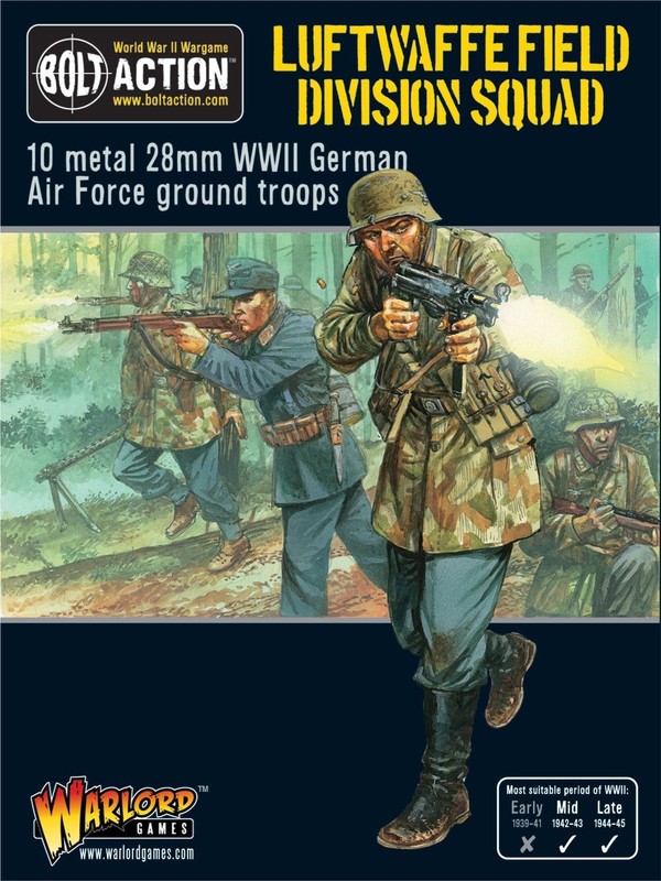 German luftwaffe Field Division squad Bolt Action Warlord 28mm WWII WGB-WM-08