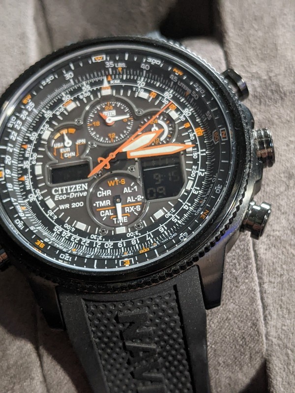 CITIZEN PROMASTER SOLAR NAVIHAWK ECO DRIVE- A-T ATOMIC RADIO MENS WATCH-IN BOX