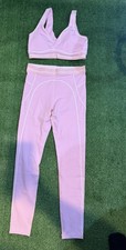 ALO Pink Women's 2-Piece Athletic Set Sports Bra  Leggings Size M High Waist