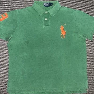 Vintage 90s Polo Ralph Lauren Men's Green Big Pony Polo Shirt