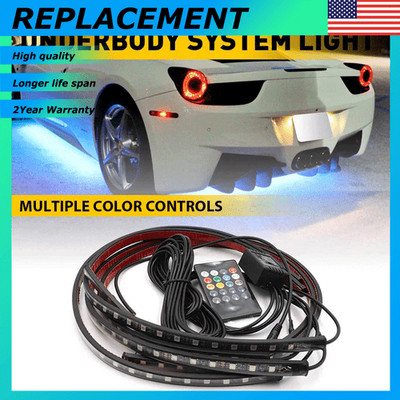 RGB LED Strip Under Car Tube Underglow Underbody System Neon Music Light Kit New