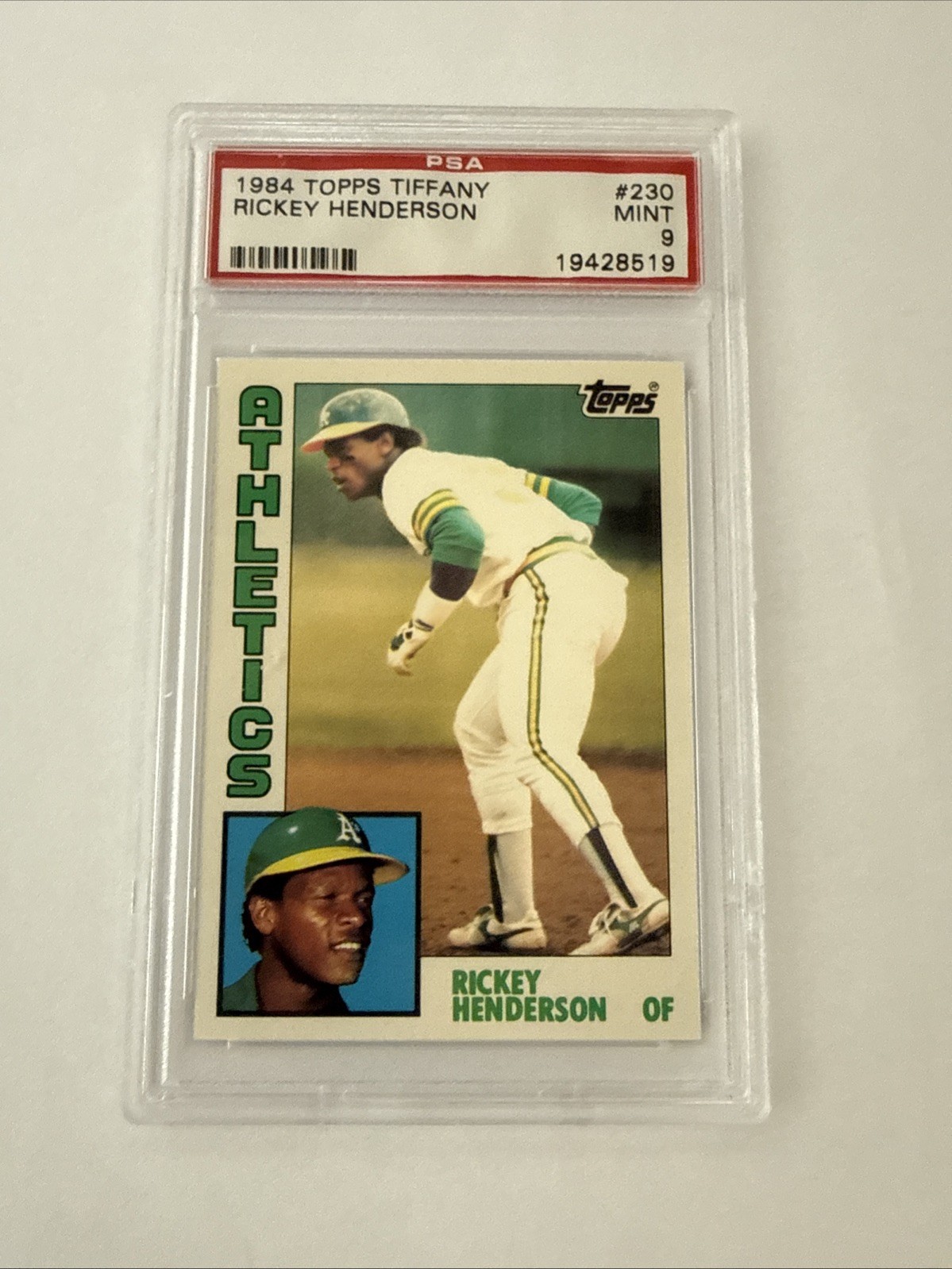 Rickey Henderson #230 Baseball Cards 1984 Topps Tiffany trading card — raw and PSA graded price guide