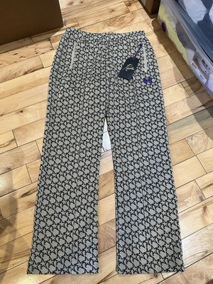 Needles Poly Smooth Track Pants Beige Black Stars Large Engineered Garments 