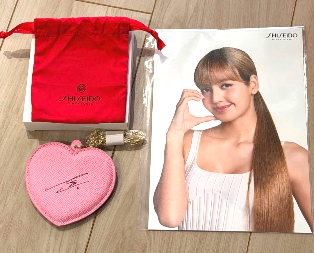 New BLACKPINK LISA × SHISEIDO ULTIMUNE Pink Mirror Keychain Japan