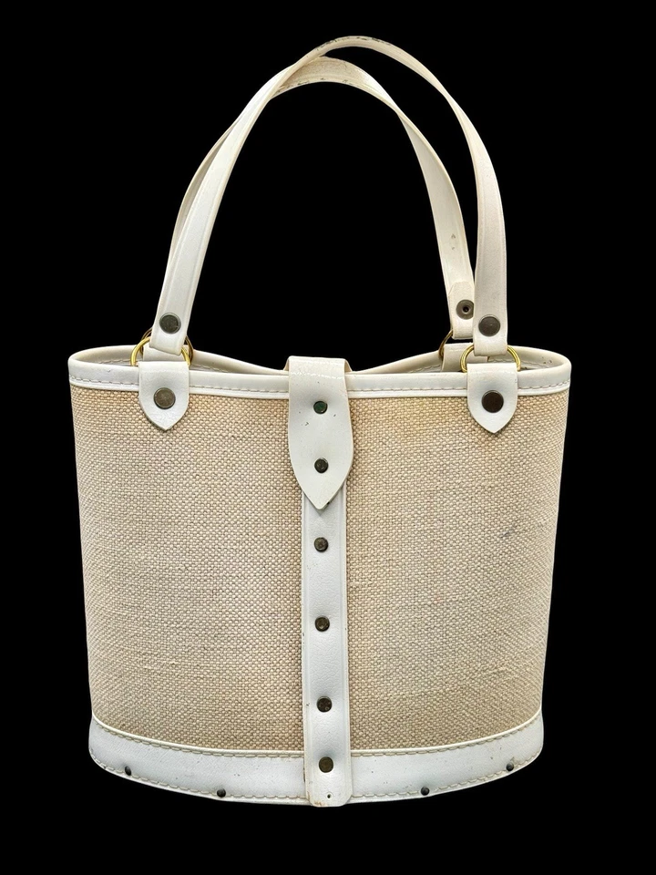 Cartera de mano vintage estilo mariposa estilo Enid Collins de mediados de siglo 9x9 pulgadas [1564] Foto 2 de 4