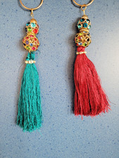 (4,99€/Stück) 2x Quaste mit Acryldiamanten Anhänger 18 cm Troddel  Bommel Deko