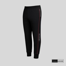 Alexander McQueen Black Logo Tape Joggers Side Stripe Cotton Pants W31 L39 