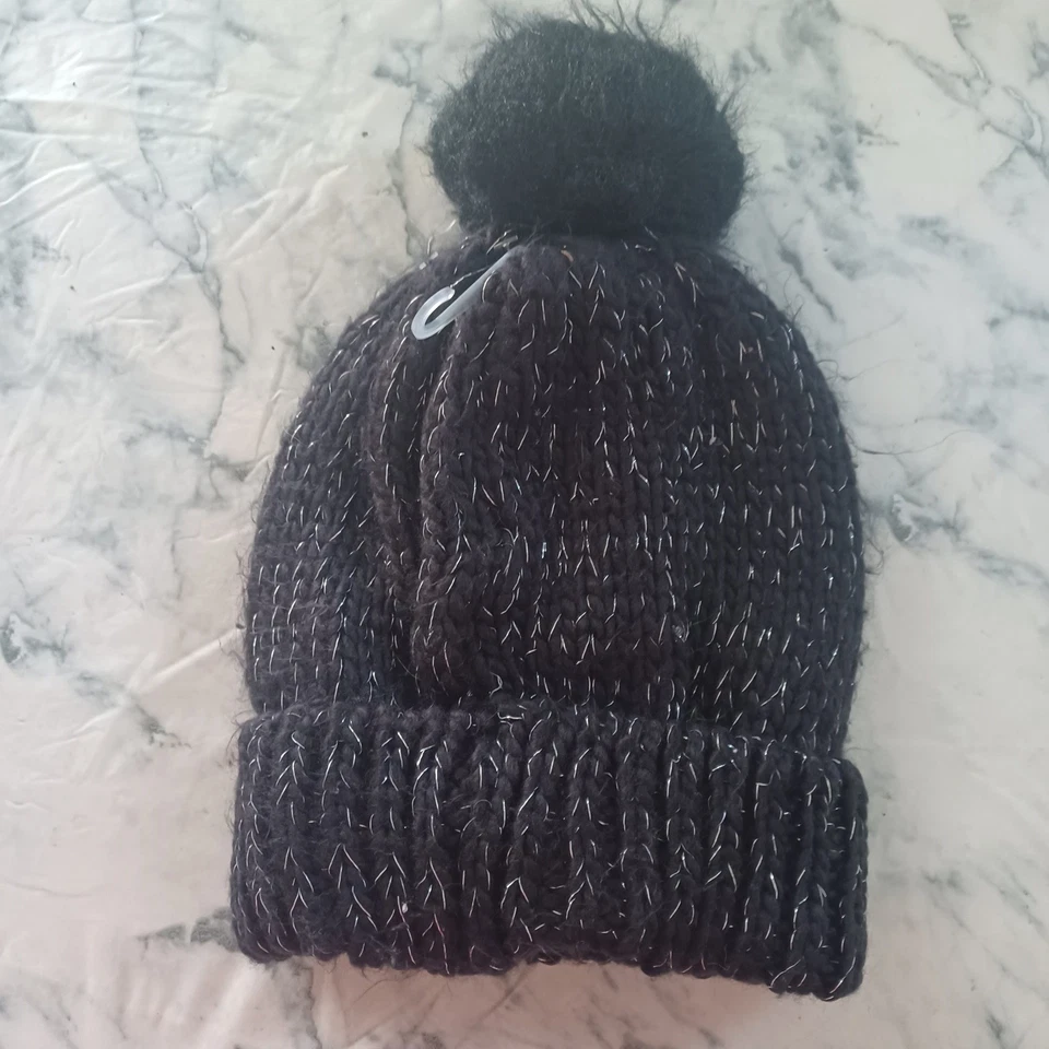 The Children's Place Girls Knit Beanie Hat Sequin Rainbow Heart LOVE (S/M 4–7) - Image 3 of 4