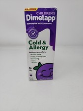 Dimetapp Children's Cold  Allergy Liquid Grape 8 OZ 6 yrs SEALED Exp 02/2026