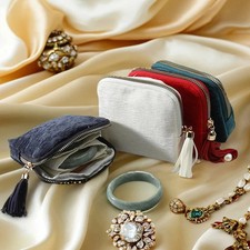 5 Layer Velvet Jewelry Storage Bag Travel Pouch Rings Necklace Earrings Case UK
