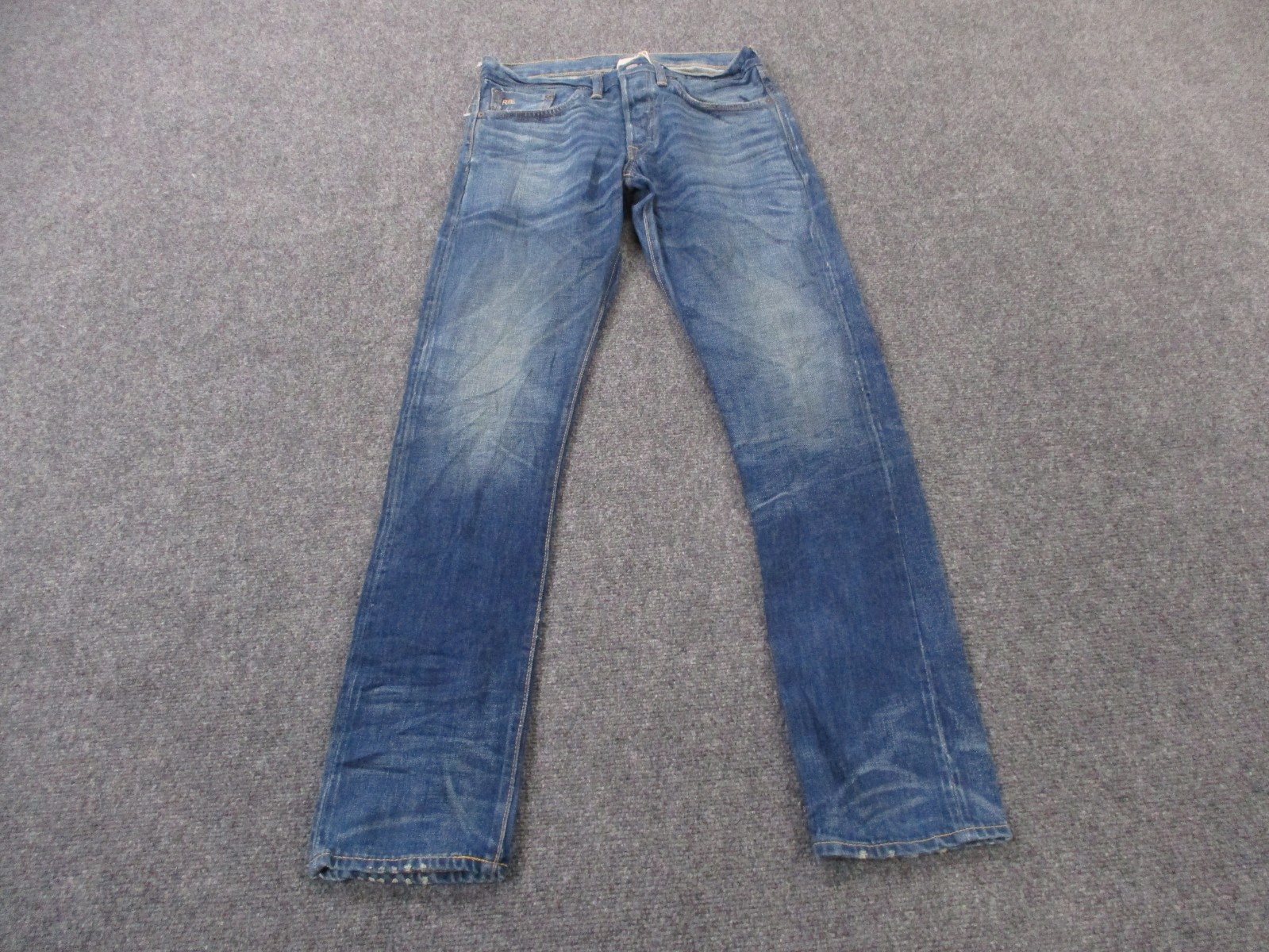 RRL Ralph Lauren Jeans Men 29 X 32 Double RL Denim Selvedge Stretch Slim Narrow