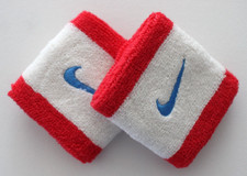 Nike Swoosh Singlewide Wristbands Adult Action Red/Sail/Photo Blue