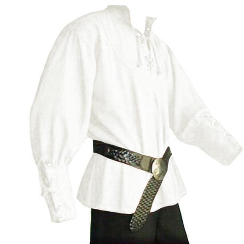 Medieval Renaissance Tunic ShirtTop Viking Pirate Halloween Cosplay Costume Menㅖ - Picture 11 of 15