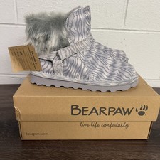 Stivaletti bassi Bearpaw Konnie Tiger pelliccia sintetica scamosciata grigio nebbia taglia 8