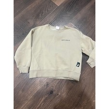 Zara Kids Sweatshirt Art Pals Graphic Print Crewneck Long Sleeve Beige 8-9 Years