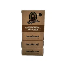 Dr. Squatch Wood Barrel Bourbon Men's Natural Bar Soap 5 oz Lot of 4 Made USA