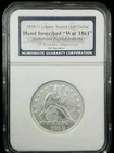 1858-O Liberty Seated Half Dollar Inscribed "War 1861" NGC SS Republic Shipwreck