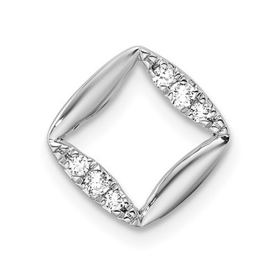 14k Weißgold 1/15 Kt runder im Labor gezüchteter Diamant VS/SI + G + quadratischer ausgefallener Anhänger