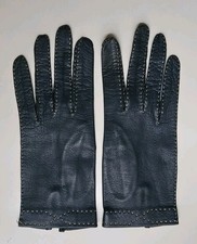 Vintage New Blue Kid Leather Gloves 8.5" Sz 6 1/2 BUTTERY SOFT LOVELY STITCHING