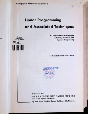 Linear Programming and Associated Techniques: A Comprehensive Bibliography on Li