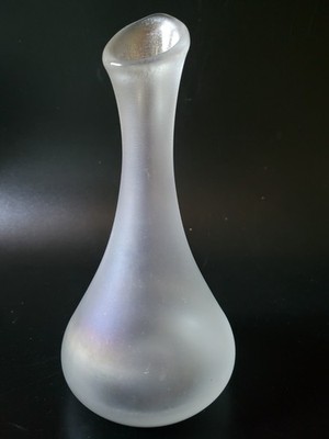 Eisch Glas ältere  Vase Enghals Höhe 24 cm signiert