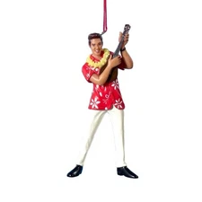 Kurt Adler Plastic Ornament for Christmas Tree, Hawaii Elvis with Ukulele