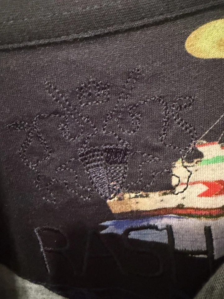 Rare Paradise Found x RASH Japan New Orleans Jazz Mardi Gras Polo Shirt L - Image 4 of 4