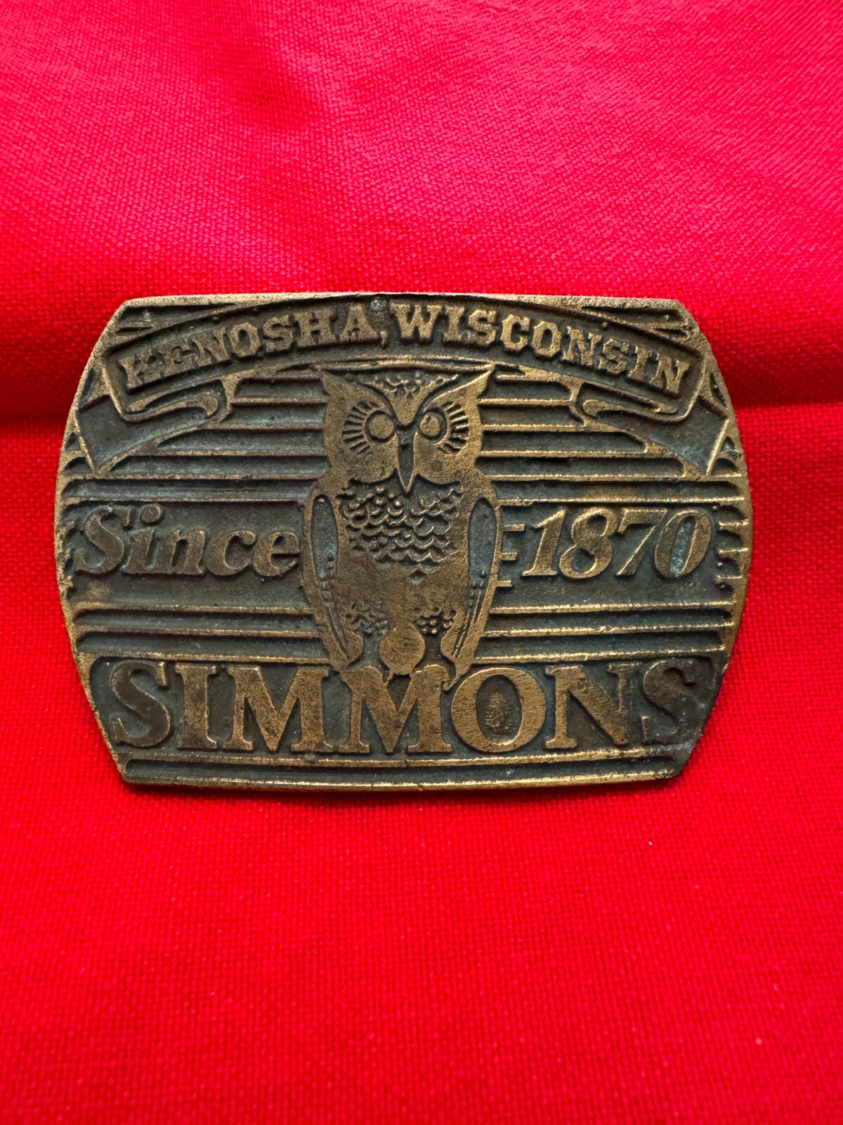 Vintage Collectible Simmons men belt buckle Kenos… - image 1