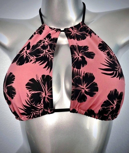 high neck keyhole halter bikini top