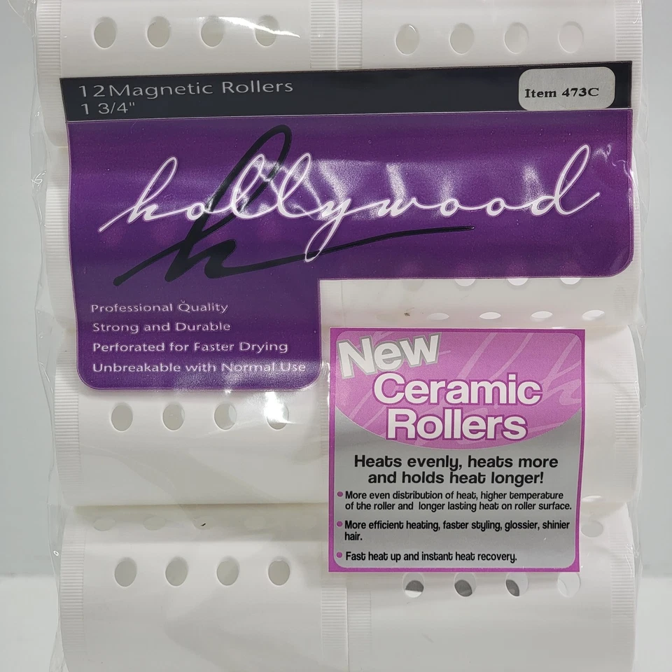 12 - Rizadores de pelo de cerámica magnéticos profesionales Hollywood de 1 3/4" Foto 2 de 4