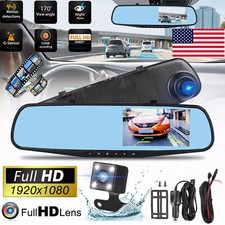 1080P HD Rearview Mirror Car DVR Dual Lens Car Camera Front Rear Video Recorder