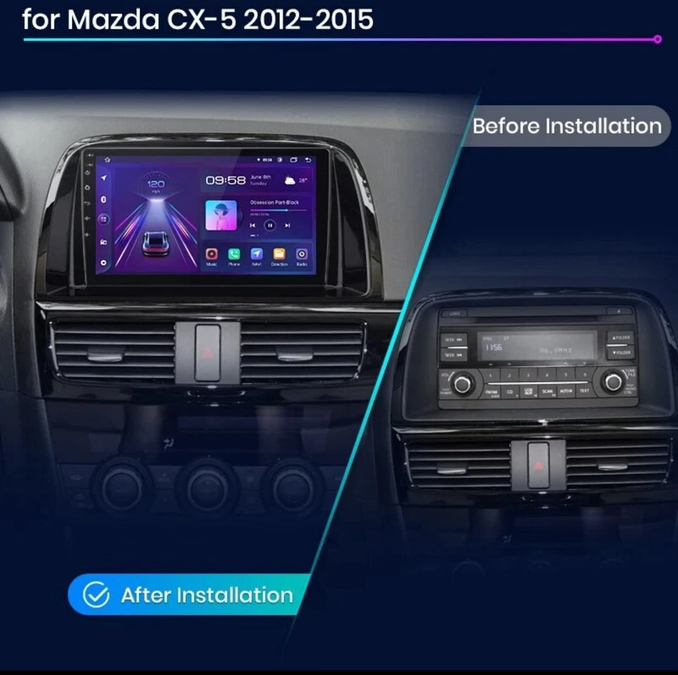 AUTORADIO ANDROID MAZDA CX-5 2012-2015 STEREO AUTO TOUCH 9" WIFI NAVIGATORE GPS - Immagine 2 di 4