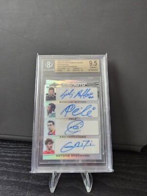 2022 Leaf Metal Quad Autos PELE/BUFFON/HERNANDEZ/GRIEZMANN /10 BGS 