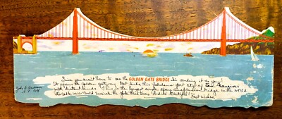 Vintage Golden Gate Bridge Postcard by John D. Anderson San Francisco Calif.