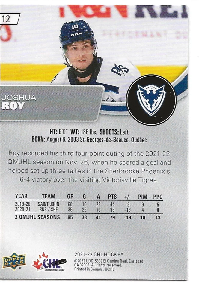 2021-22 Upper Deck CHL Hockey Base "You Pick from list #1-#250" - Image 2 of 2