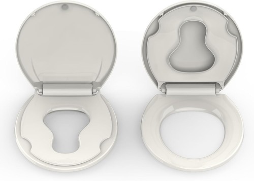 Bathroom Essential: Soft Close Round Toilet Seat with Toddler Ring for Families - Picture 9 of 10